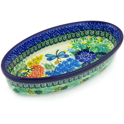 Polish Pottery Oval Baker 8&quot; Garden Delight UNIKAT