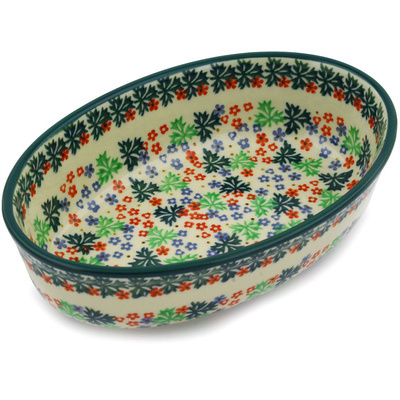 Polish Pottery Oval Baker 8"