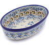 Polish Pottery Oval Baker 8&quot; Pansy Parade UNIKAT