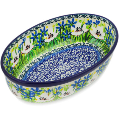 Polish Pottery Oval Baker 8&quot; Spring Morning UNIKAT