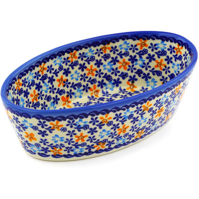 Polish Pottery Oval Baker 8&quot; UNIKAT