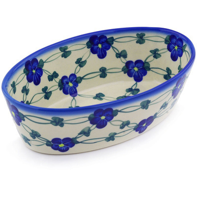 Polish Pottery Oval Baker 8&quot; UNIKAT