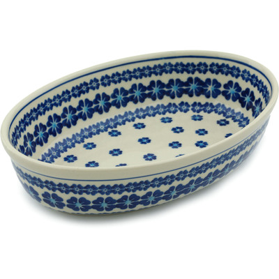 Polish Pottery Oval Baker 9&quot;