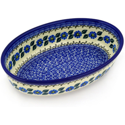 Polish Pottery Oval Baker 9&quot;