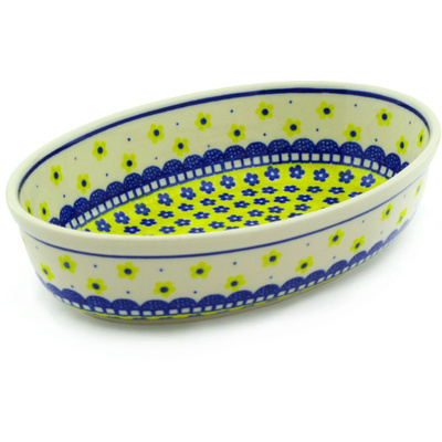 Polish Pottery Oval Baker 9" Sunshine