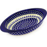 Polish Pottery Oval Baker with Handles 13&quot; Flowering Peacock