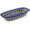 Polish Pottery Oval Baker with Handles 14&quot; Royal Daisy