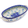 Polish Pottery Oval Baker with Handles 8-inch Blue Dreams