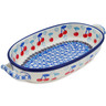 Polish Pottery Oval Baker with Handles 8-inch Cherry Pickin&#039;