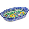 Polish Pottery Oval Baker with Handles 8&quot; Spring Serenade UNIKAT