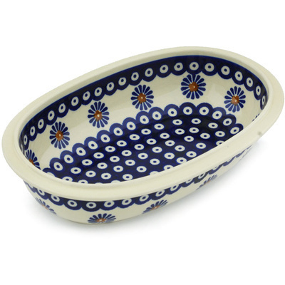 Polish Pottery Oval Bowl 10&quot; Astrid Americana