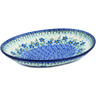 Polish Pottery Oval Bowl 10" Blue Joy