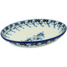 Polish Pottery Oval Bowl 10&quot; Flowers At Dusk