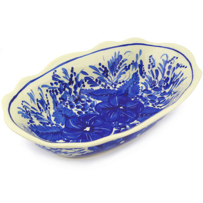 Polish Pottery Oval Bowl 10&quot; UNIKAT