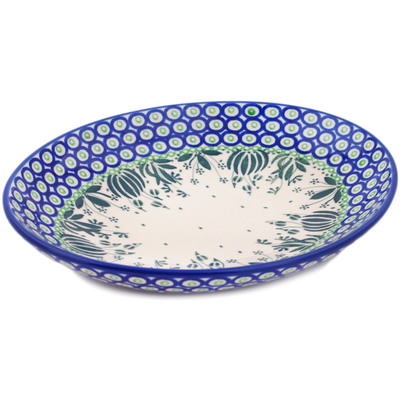 Polish Pottery Oval Bowl 10&quot; Weeping Tulips UNIKAT