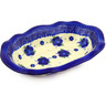 Polish Pottery Oval Bowl 11&quot; Bleu-belle Fleur