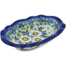 Polish Pottery Oval Bowl 11&quot; Floral Fantasy UNIKAT