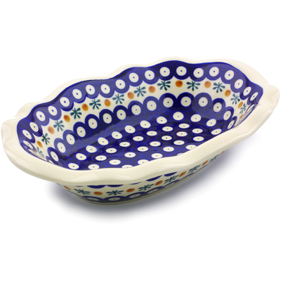 Polish Pottery Oval Bowl 11&quot; Mosquito