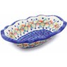 Polish Pottery Oval Bowl 11&quot; Wreath Of Bells