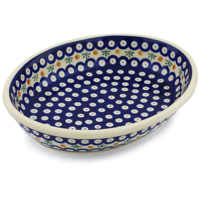 Polish Pottery Oval Bowl 12&quot; Mosquito