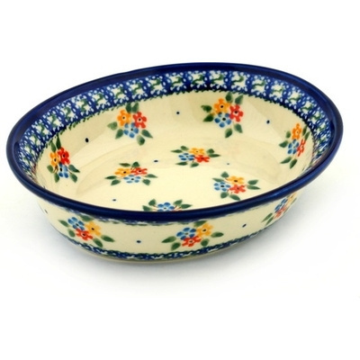 Polish Pottery Oval Bowl 6&quot;