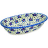 Polish Pottery Oval Bowl 6&quot; Hope Flowes UNIKAT