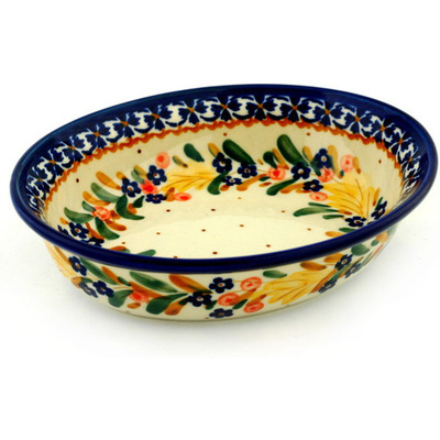 Polish Pottery Oval Bowl 6&quot; UNIKAT