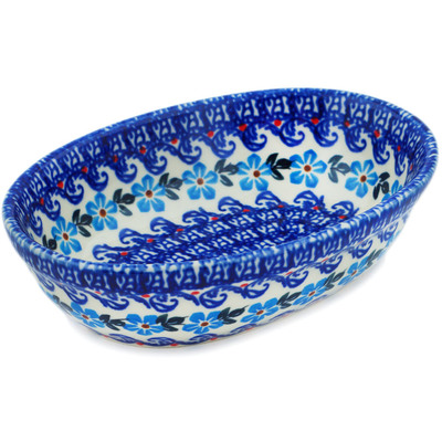 Polish Pottery Oval Bowl 7&quot; Beach At Sunset UNIKAT