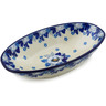 Polish Pottery Oval Bowl 7" Blue Spring