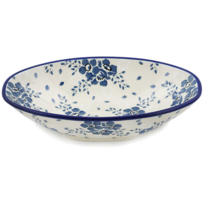 Polish Pottery Oval Bowl 7&quot; Rain Clouds