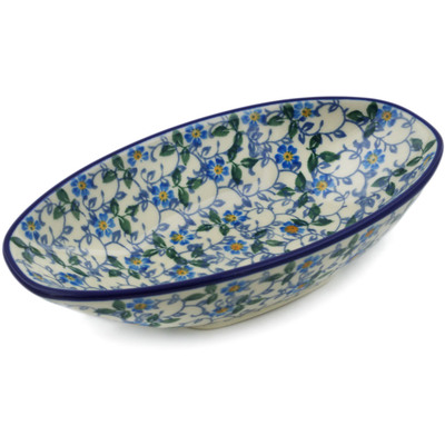 Polish Pottery Oval Bowl 7&quot; Summer Wind