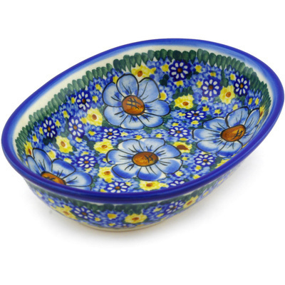 Polish Pottery Oval Bowl 8&quot; UNIKAT