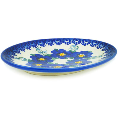 Polish Pottery Oval Plate 7&quot; Field Of Blue UNIKAT