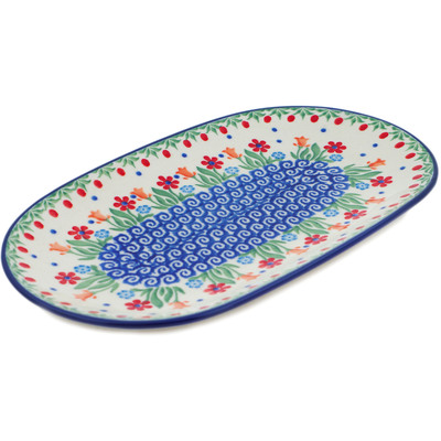 Polish Pottery Oval Platter 0&quot; Babcia&#039;s Garden