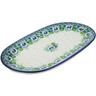 Polish Pottery Oval Platter 0&quot; Green Flora