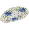 Polish Pottery Oval Platter 10&quot; Blue Bouquet