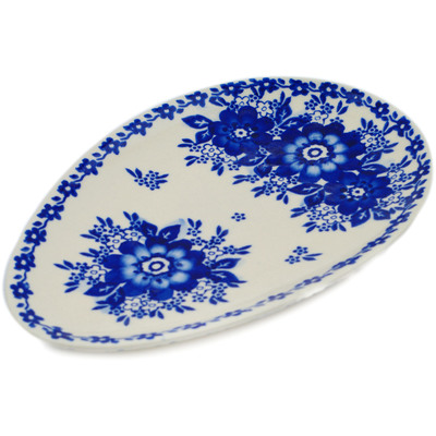 Polish Pottery Oval Platter 10&quot; Fancy Floral UNIKAT