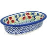 Polish Pottery Oval Platter 10&quot; Poppies And Cornflowers UNIKAT