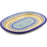 Polish Pottery Oval Platter 11&quot; Autumn Swirls