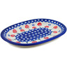 Polish Pottery Oval Platter 11&quot; Blue Eye Spring