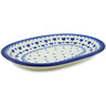 Polish Pottery Oval Platter 11&quot; Blue Valentine