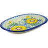 Polish Pottery Oval Platter 11&quot; Bright Blooms UNIKAT