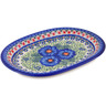 Polish Pottery Oval Platter 11&quot; Brilliant Butterfly Popp UNIKAT