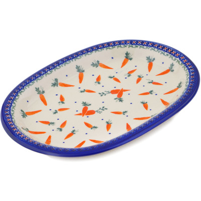 Polish Pottery Oval Platter 11" Carrot Delight