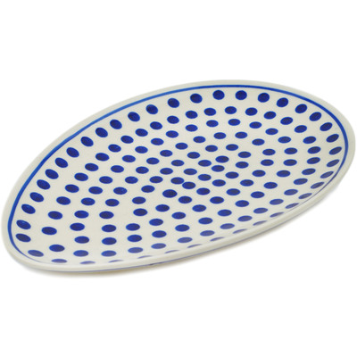 Polish Pottery Oval Platter 11&quot; Classic Polka Dot