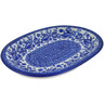 Polish Pottery Oval Platter 11&quot; Cobalt Dreams