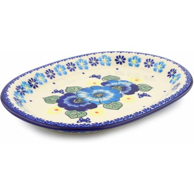 Polish Pottery Oval Platter 11&quot; Endless Summer UNIKAT