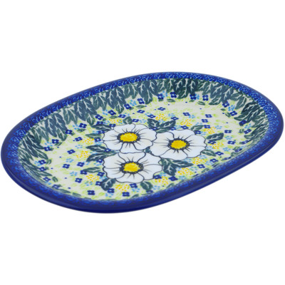 Polish Pottery Oval Platter 11&quot; Floral Fantasy