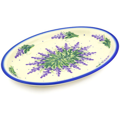 Polish Pottery Oval Platter 11&quot; Lavender Fields