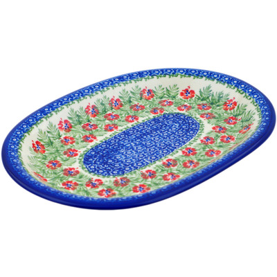 Polish Pottery Oval Platter 11&quot; Midsummer Bloom